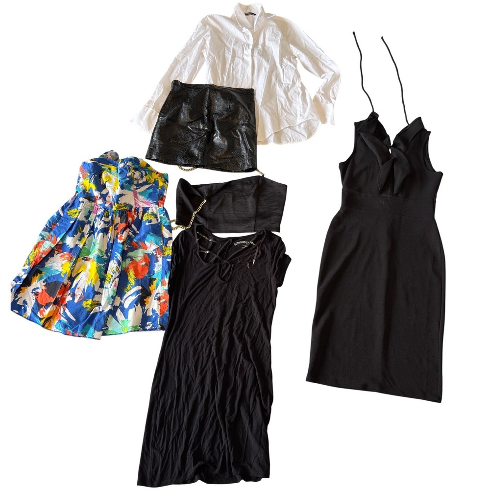 Flawed Set Zara Crave Fame Black Ruffle V-Neck Halter Bodycon Midi Dress Mix